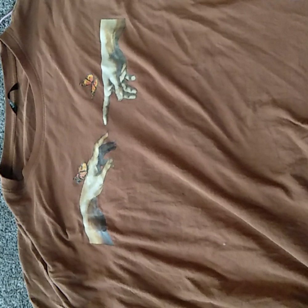 A brown graphic shein shirt